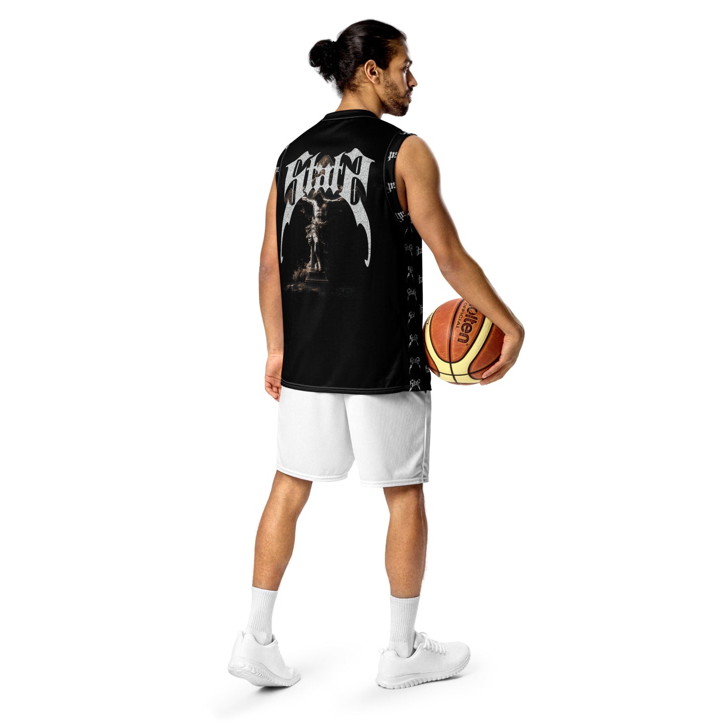 Stats Recycled unisex basketball jersey